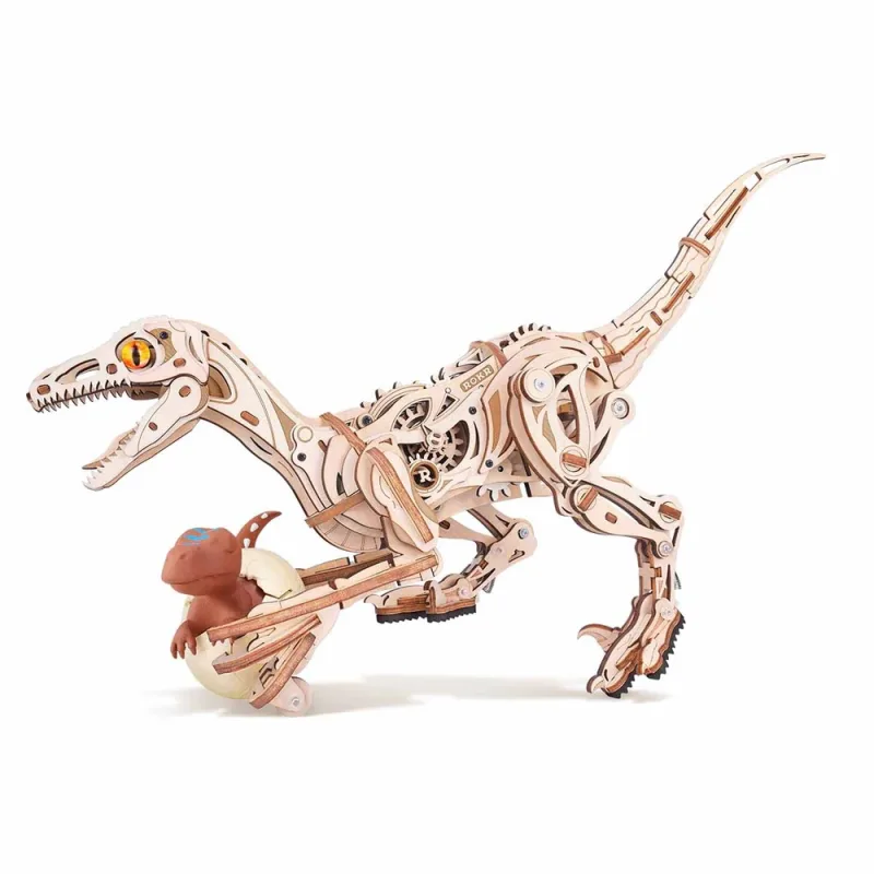 RoboTime RoboTime 3D drevená mechanická skladačka Velociraptor