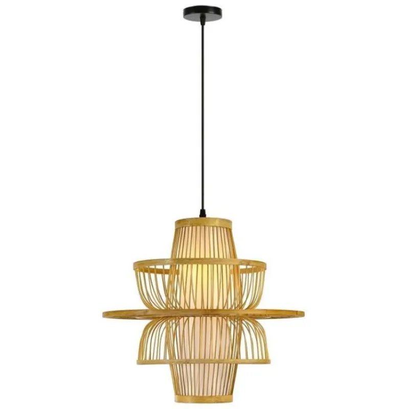 IMMAX BOHO PINCHOS designové závěsné svítidlo, D45cm, E27, bambusové dřevo (08254L)
