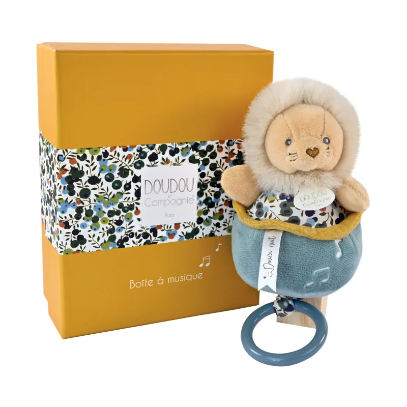 Doudou et Compagnie Paris Doudou Darčeková sada - Plyšový levíček hrajúci melódiu 20 cm
