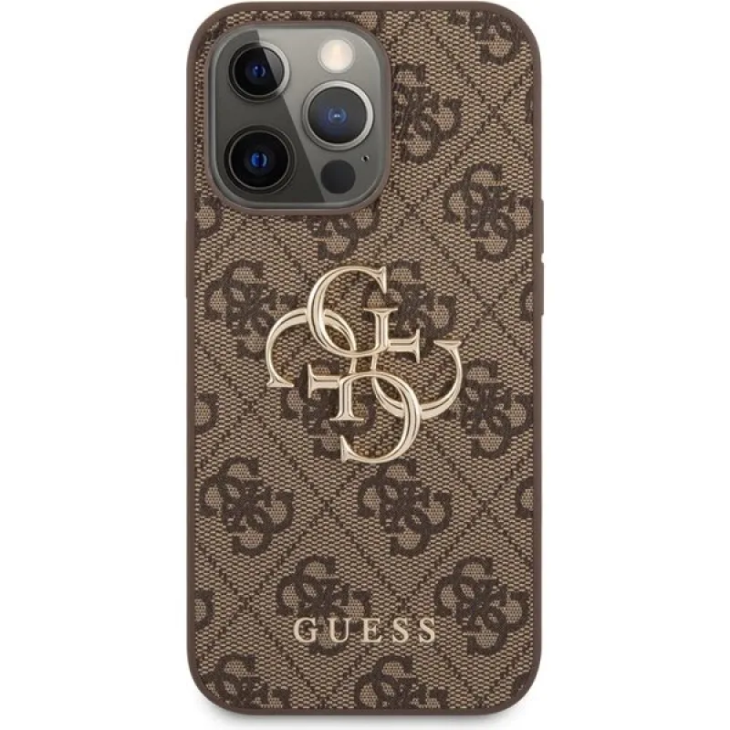 Guess PU 4G Metal Logo kryt iPhone 13 Pro hnedý 57983105774