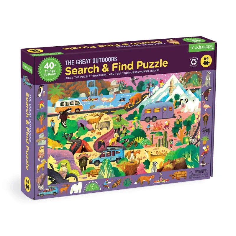 Mudpuppy Mudpuppy Puzzle skladaj a hľadaj Príroda 64 dielov Poškodený obal