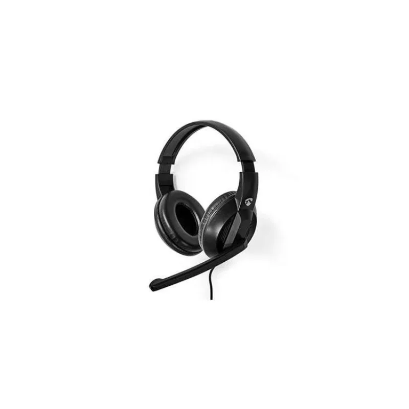 Nedis CHSTU210BK - PC sluchátka| Přes Uši | Stereo | USB Typ-C ™ / USB-A | Sklopnou Mikrofon | Černá (CHSTU210BK)