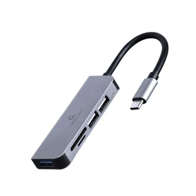 GEMBIRD hub, 3-port USB 3.1, Type-C, se čtečkou karet (UHB-CM-CRU3P1U2P2-01)