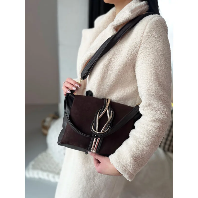 GROSSO Čokoládovo hnedá kabelka cez rameno / crossbody