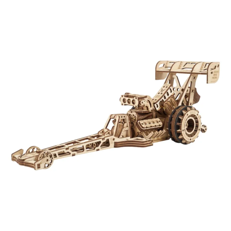 Ugears Ugears 3D drevené mechanické puzzle Závodné auto (dragster)