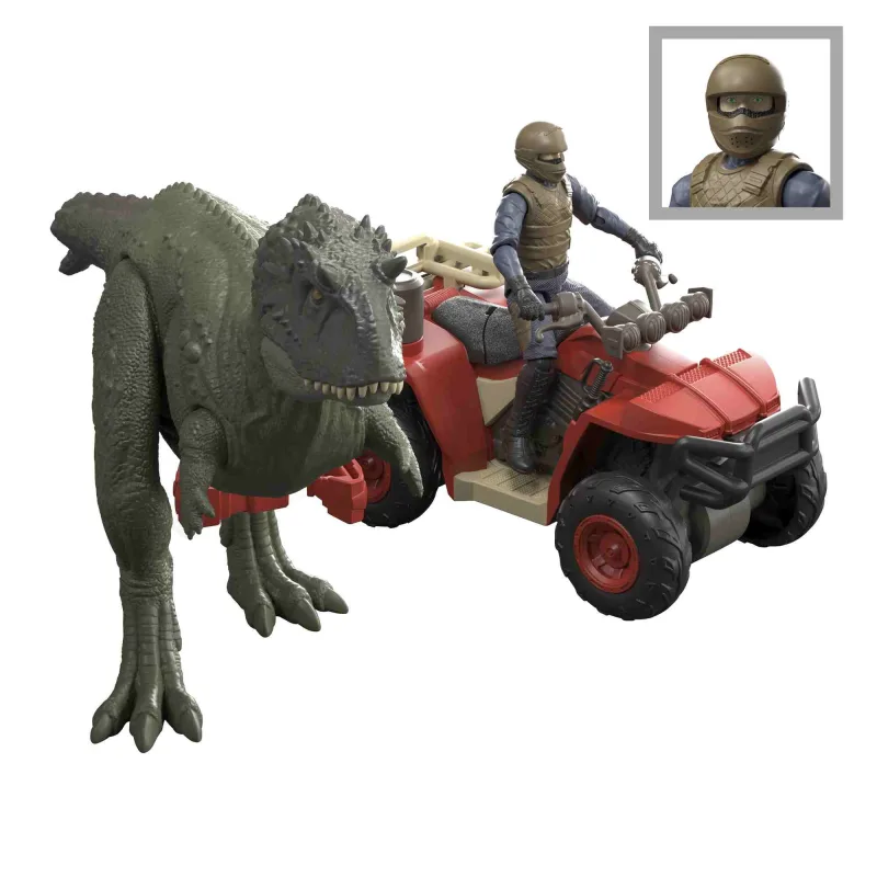 Mattel JW ÚTOK DINOSAURA S VOZIDLOM A FIGÚRKOU
