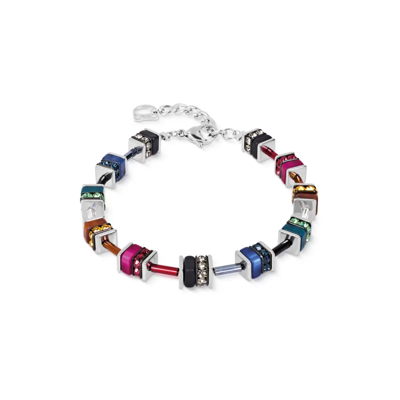 Dámsky náramok Coeur de Lion GeoCUBE Classic Polaris & Strass Multicolor Winter 4409/30-1541