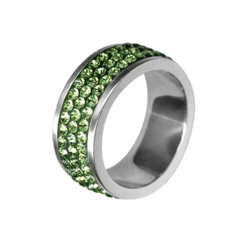 Prsten RSSW03 peridot s krystaly Swarovski Elements TRIBAL RSSW03 PERIDOT, 56