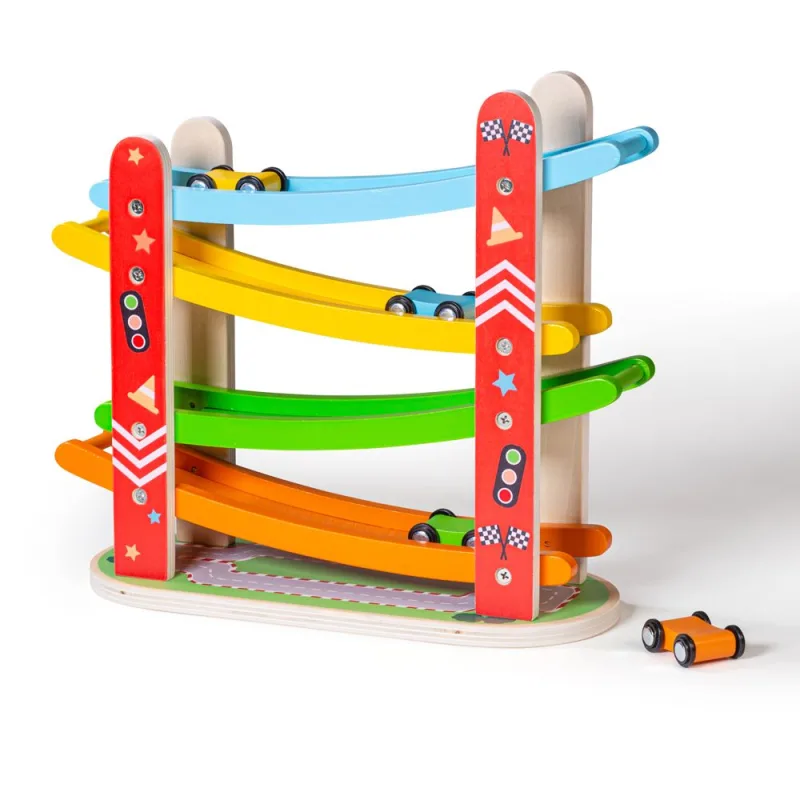 Bigjigs Toys Drevená automobilová pretekárska dráha