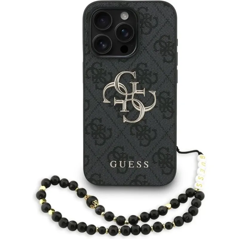 Guess PU 4G Metal Logo Strap kryt iPhone 15 Pro Max čierny 57983125451