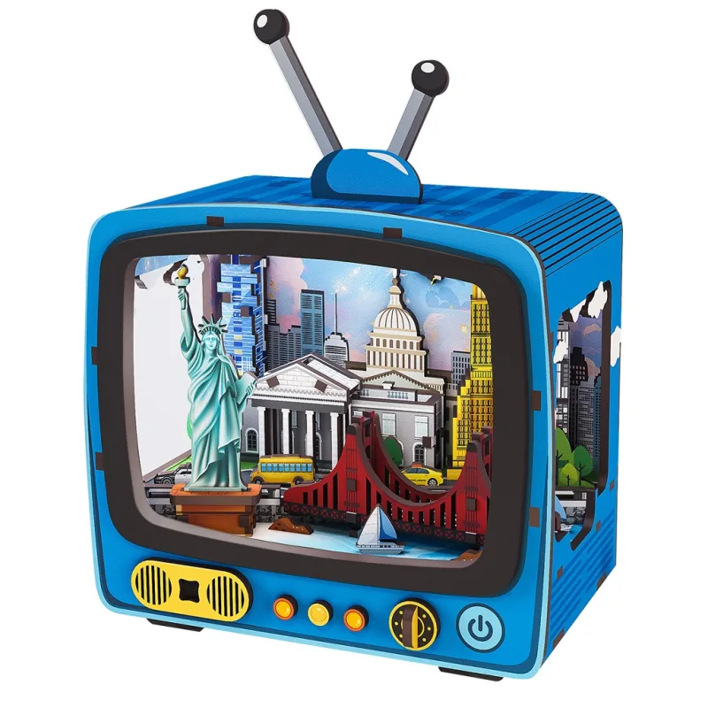 2Kids Toys 2Kids Toys 3D drevená skladačka Retro TV New York