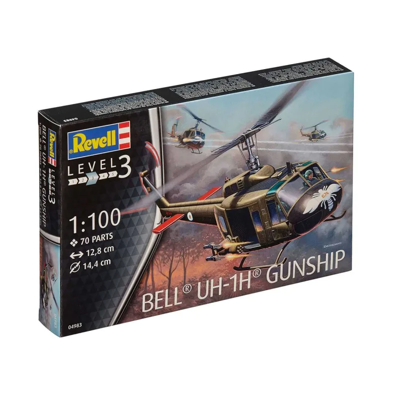 Revell Plastic ModelKit vrtuľník 04983 - Bell UH-1H Gunship (1:100)