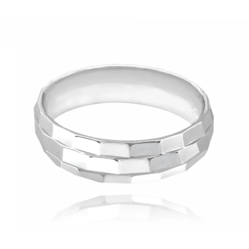 Brúsený snubný strieborný prsteň MINET JMAN0236SR, 58