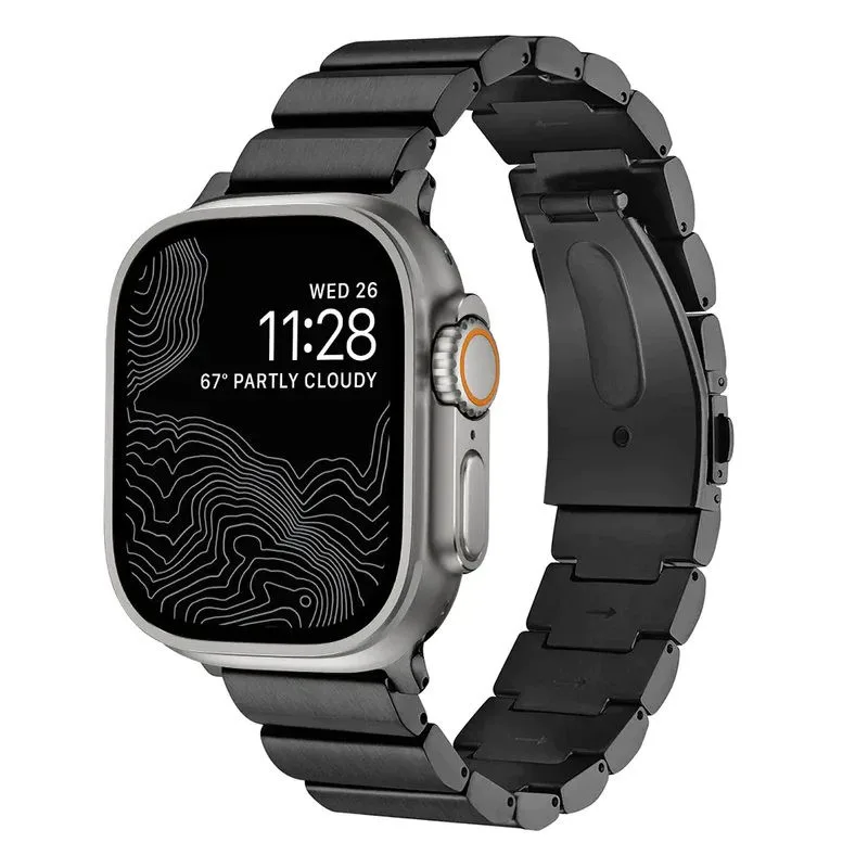 Titanový článkovitý řemínek pro Apple Watch - Černý 38mm, 40mm, 41mm ESES 1530004726