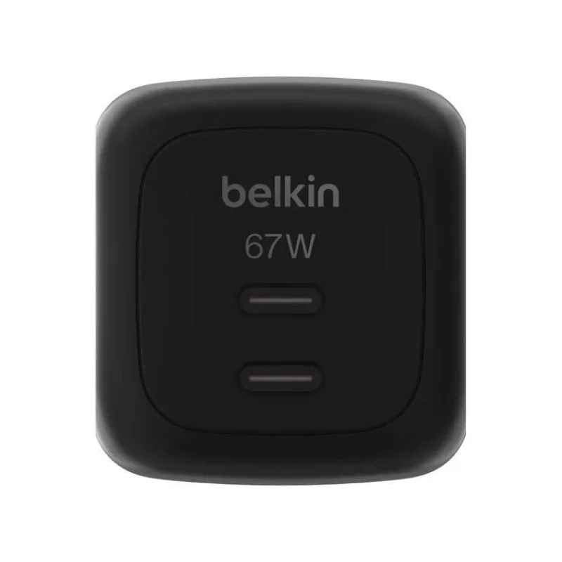 Belkin BOOST CHARGE™ PRO Duální 67W USB-C Power Delivery GaN PPS nástěnná nabíječka, černá (WCH020kqBK)