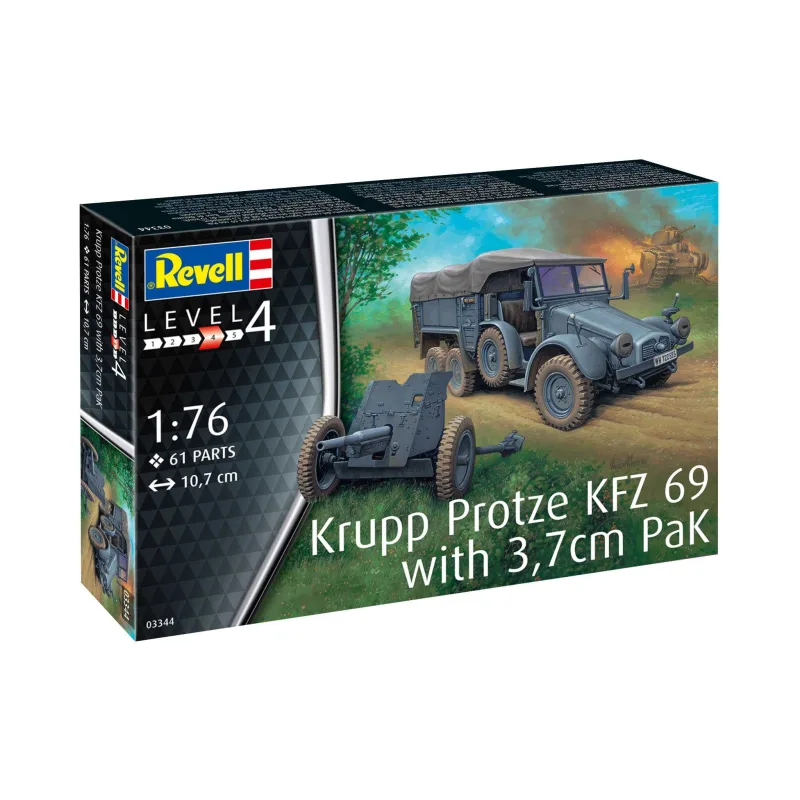 Revell Plastic ModelKit military 03344 - Krupp Protze KFZ 69 s 3,7cm Pak (1:76)