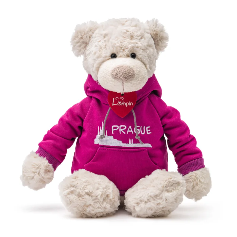 Lumpin Medveď Spencer v ružovej mikine Praha, 36cm