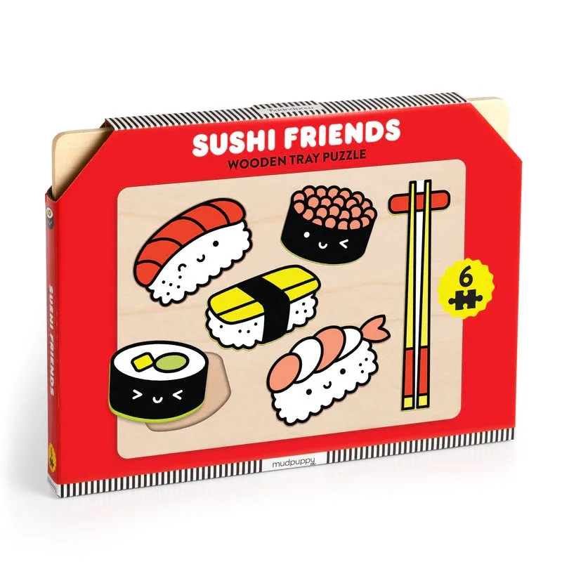 Mudpuppy Mudpuppy Drevené puzzle Priatelia sushi