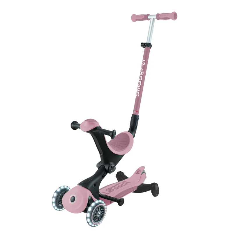 GLOBBER Kolobežka GO UP DELUXE 360° LIGHTS ECOLOGIC 3v1, berry