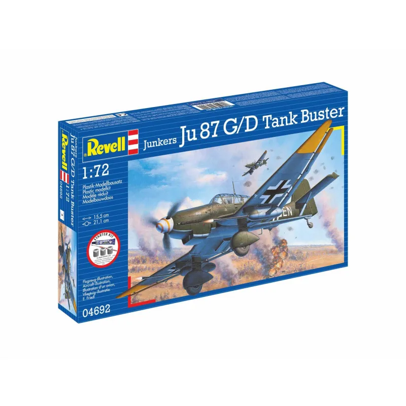 Revell Starter Kit lietadlo 74692 - Junkers Ju87 G/D Tank Buster (1:72)