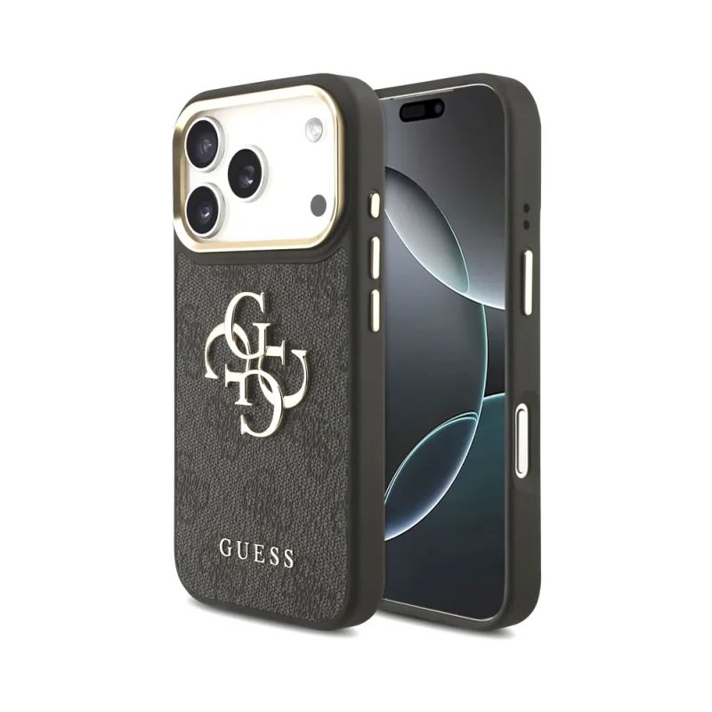 Guess PU Leather 4G Gold Frame MagSafe kryt iPhone 18 Pro čierny…