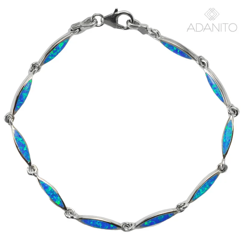 Strieborný opálový náramok ADANITO EFB0000034, 19,5 cm