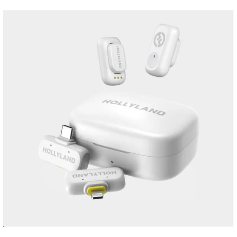 Hollyland LARK A1 Combo Ivory White, with USB-C RX + Lightning RX + Charging Case (6108 COMBO IVORY WHT)