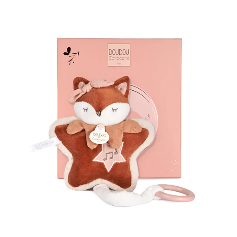 Doudou et Compagnie Paris Doudou Darčeková sada Plyšová líška Mina hrajúca melódiu 16 cm