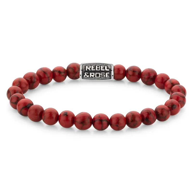 Dámsky náramok Rebel & Rose Red Delight Vintage 8 mm RR-80099-V-L