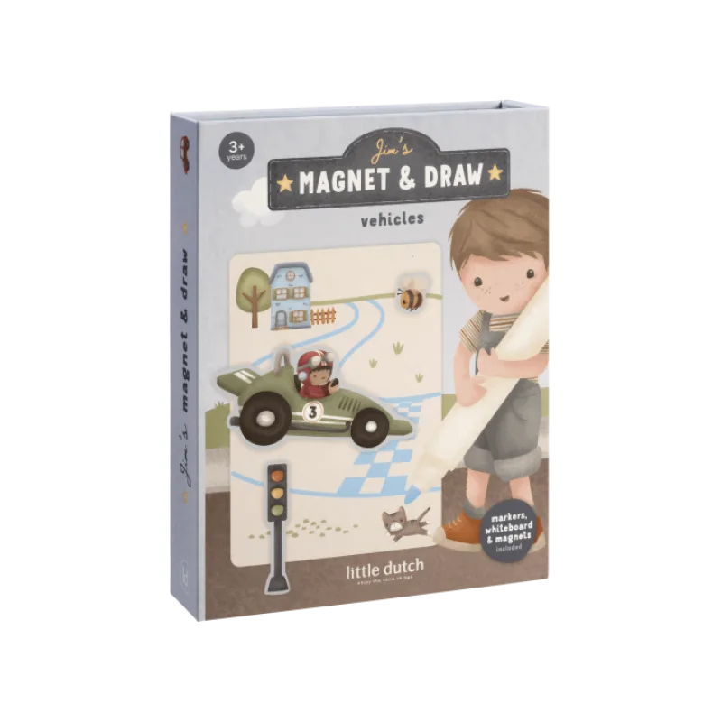 Little Dutch Knižka s magnetmi Jim Doprava