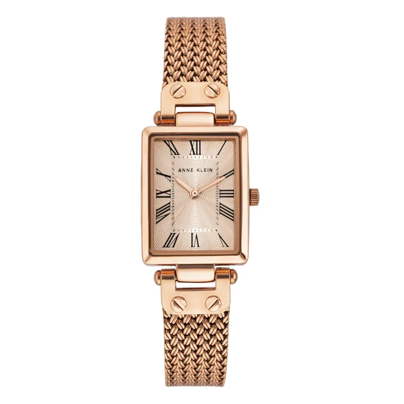 Anne Klein dámske štvorcové hodinky AK/3882RGRG