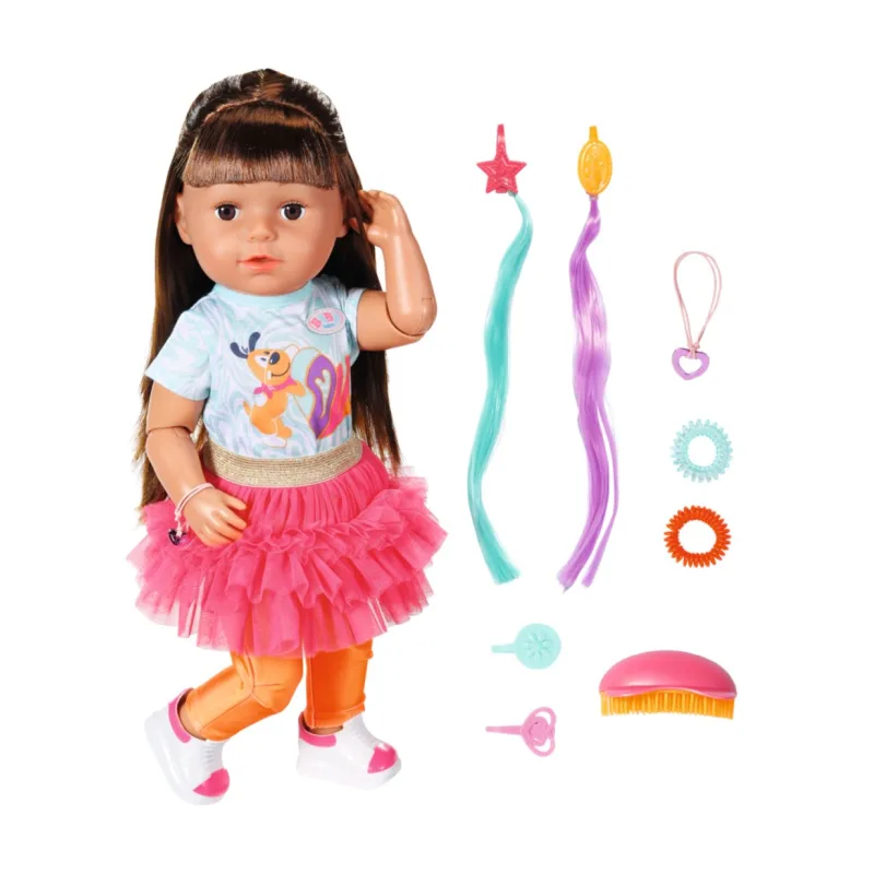 Staršia sestrička BABY born Play & Style, brunetka , 43 cm