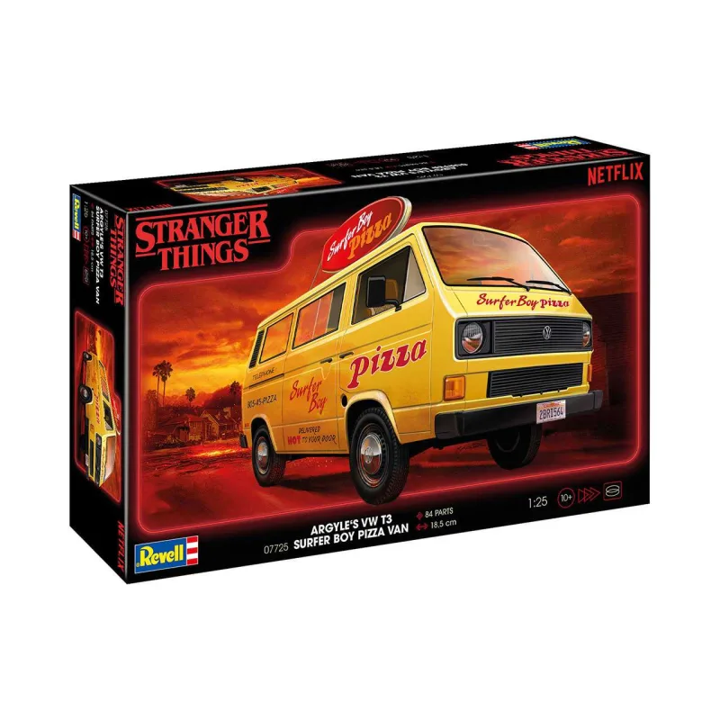 Revell Plastic ModelKit STRANGER THINGS auto 07725 - VW T3 Bus "Surfer Boy" (1:25)