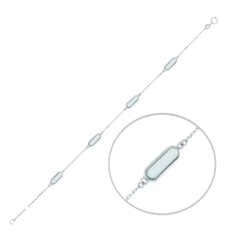 Elegantný náramok z bieleho zlata s modrými kameňmi Au 585/1000 1,80g MINET JMG0156ASB18