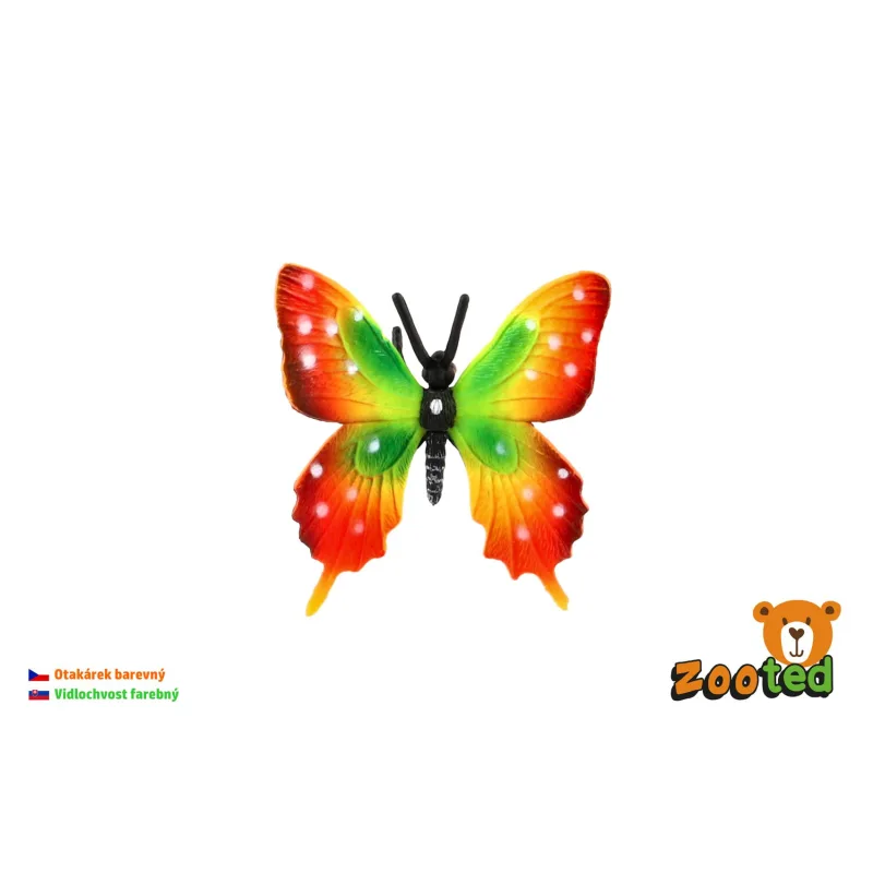 ZOOted Motýľ tropický Papilio/vidlochvost farebný zooted plast 6cm