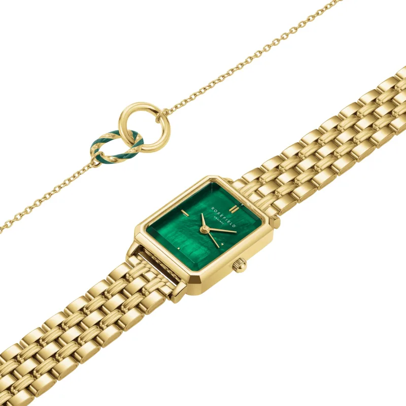 Darčeková súprava hodiniek a smaragdového náramku Rosefield XS Emerald OEGED-X288