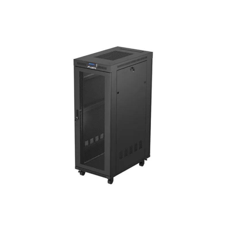 19" VOLNĚ STOJÍCÍ RACKOVÁ SKŘÍŇ 32U 600X1000 ČERNÁ LCD PERFOROVANÁ DVÍŘKA LANBERG (PLOCHÉ BALENÍ) FF01-6032-23BL