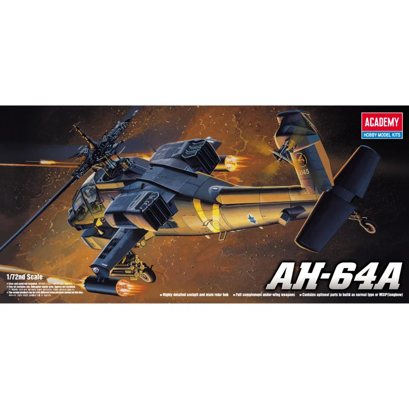 Academy Model Kit vrtuľník 12488 - AH-64A (1:72)