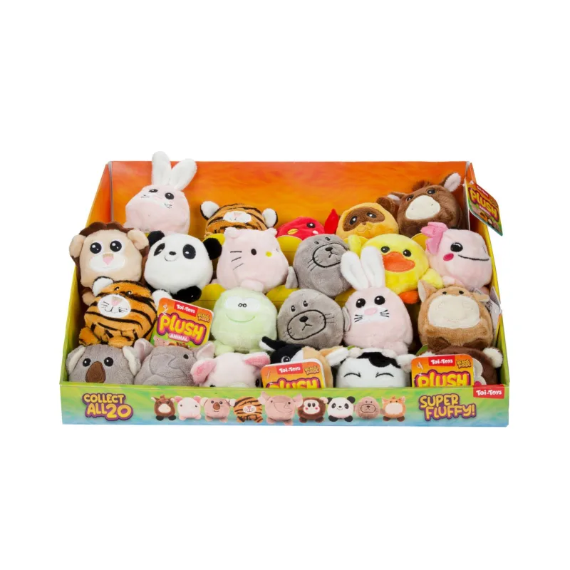 Teddies Loptička zvieratko plyš 8cm mix druhov 20ks v boxe v sáčku 2m+