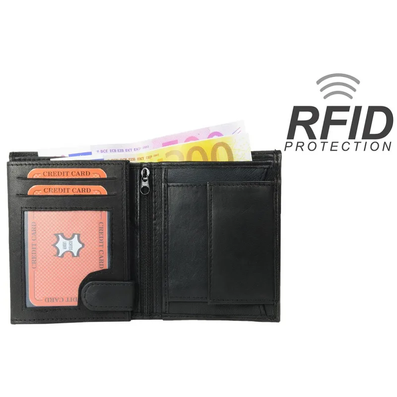 Impex RFID Protect - Peňaženka z kombinovanej kože nappa čierna Veľkosť: UNI