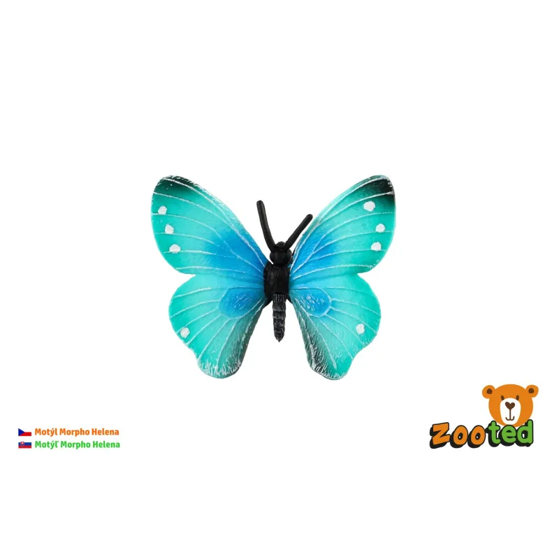ZOOted Motýľ tropický Morpho Helena zooted plast 7cm