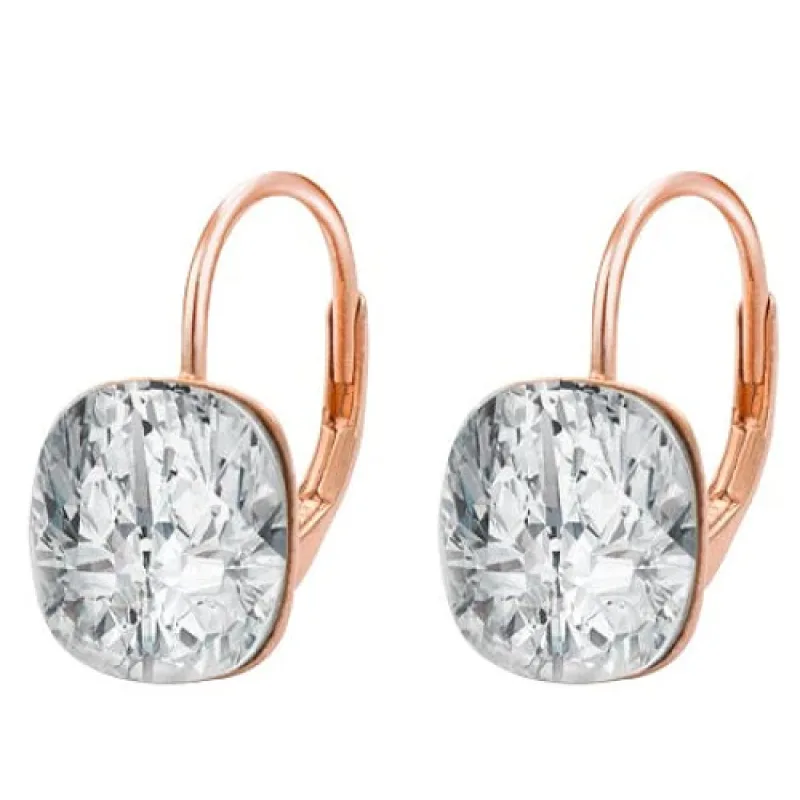 Rosegold strieborné náušnice s kameňom BENETO AGUC2670-ROS