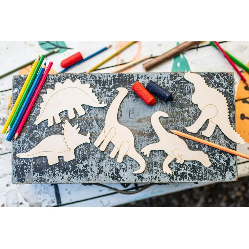 BeWooden Maľuj a obkresluj - Dino