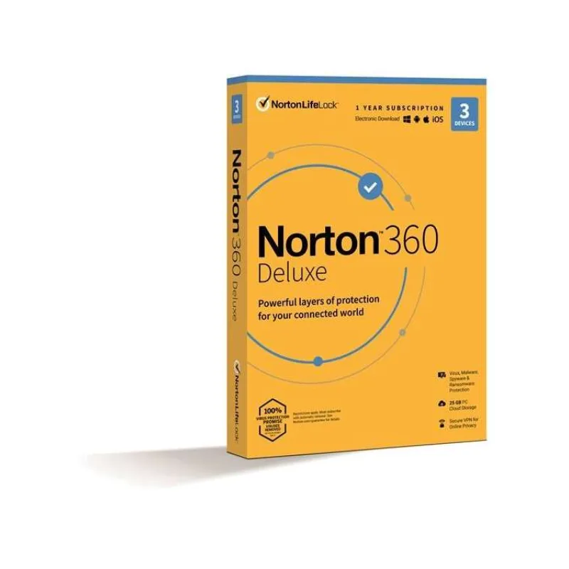 NORTON 360 DELUXE 25GB CZ 1uživatel pro 3 zařízení na 1rok_CZ box (21416704)