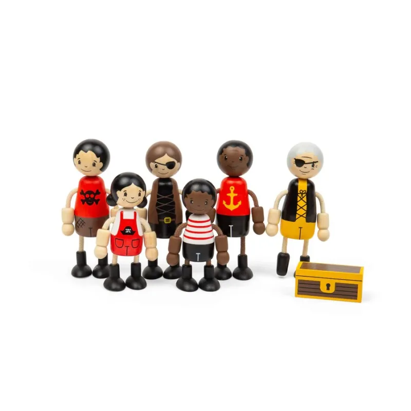 Bigjigs Toys Bigjigs Toys Sada drevených postavičiek Piráti