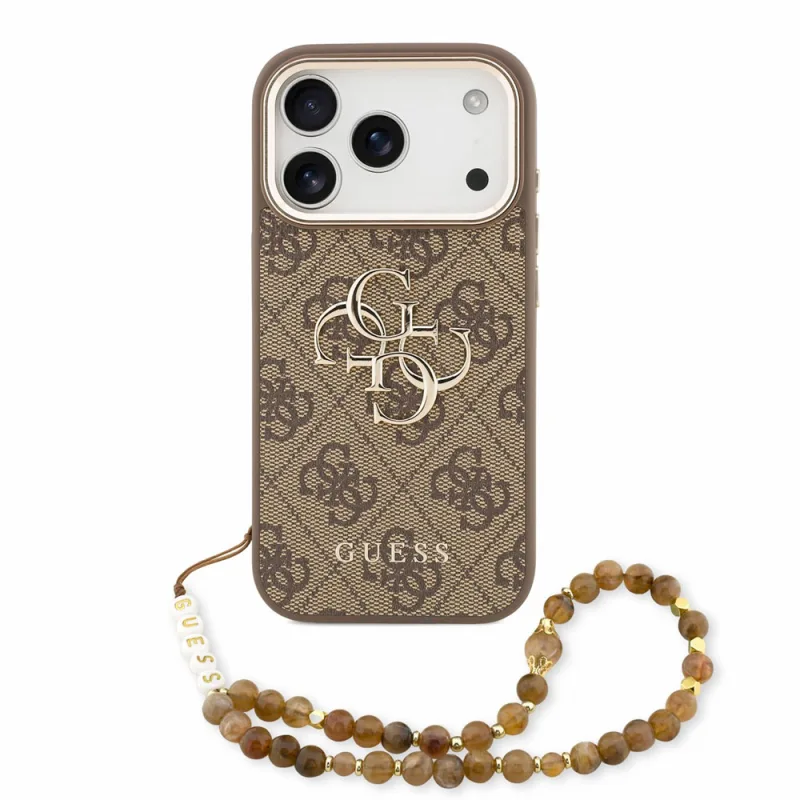 Guess PU 4G Metal Logo Strap kryt iPhone 18 Pro Max hnedý 57983131392