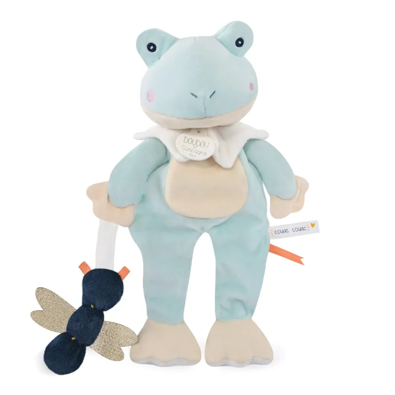 Doudou et Compagnie Paris Doudou Darčeková sada - plyšová hračka žabka s vážkou 27 cm