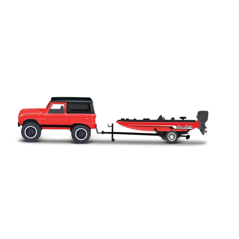 Maisto - Design Tow & Go, 1966 Ford Bronco Trailer s rybárskou loďou, 1:64