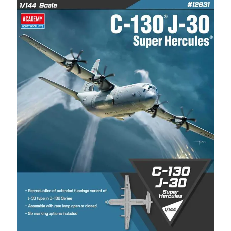 Academy Model Kit lietadlo 12631 - C-130J-30 Super Hercules (1:144)