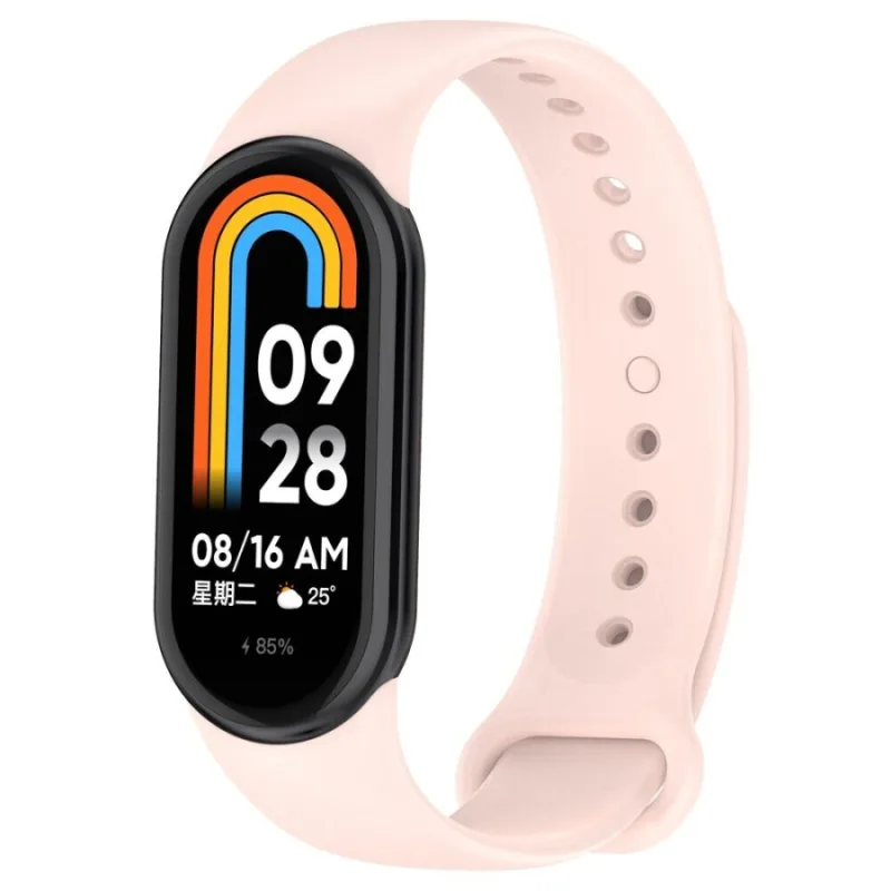 Silikonový řemínek pro Xiaomi Mi Band 8 - Světle růžový ESES 1530003654